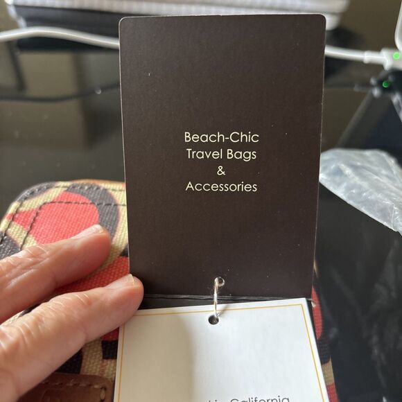 Halsea Zip-Around Wallet Retro Geometric Canvas Print Faux Leather Trim - Picture 11 of 14